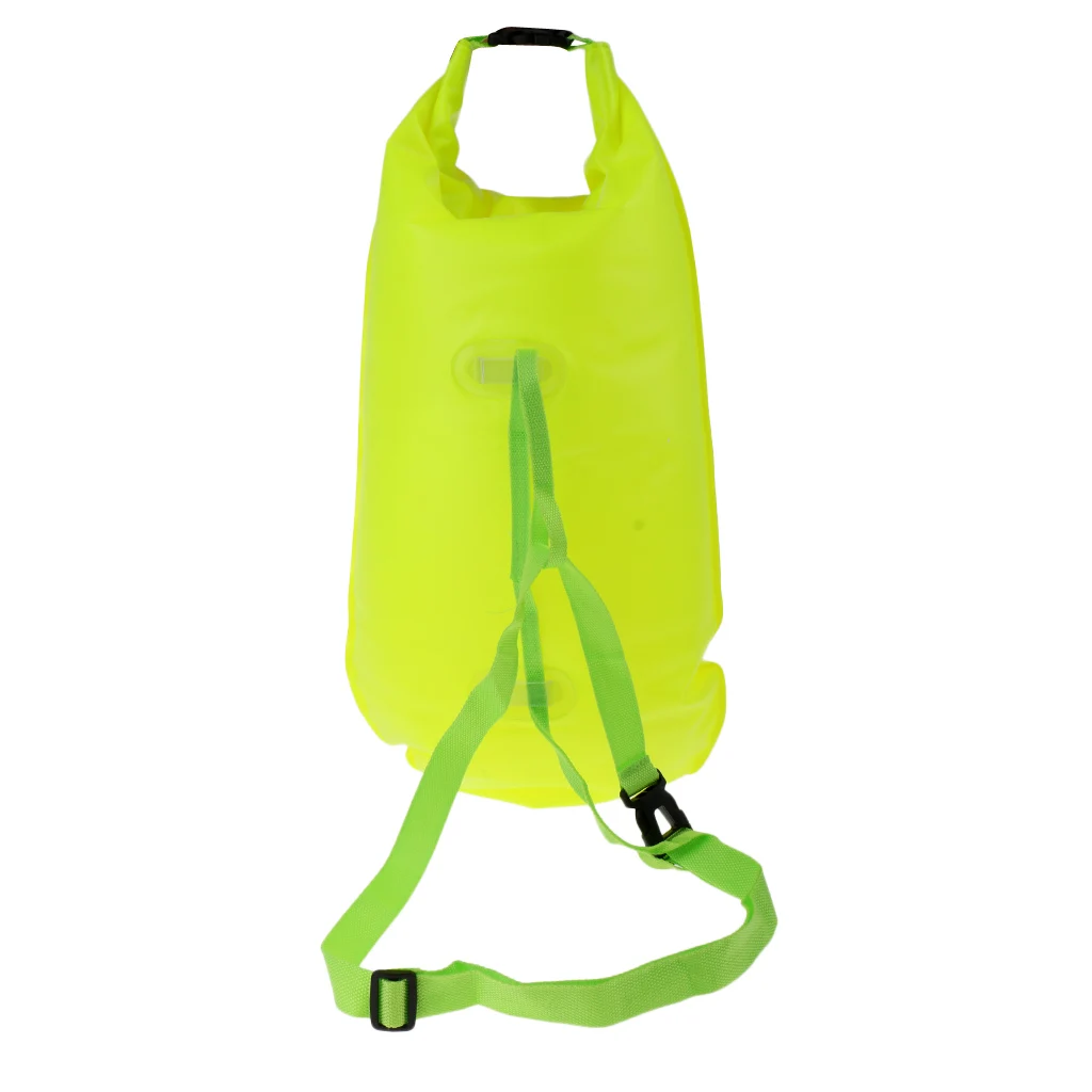 Highly Visible Waterproof Air Bag Swim Buoy Swimming Tow Float Dry Bag with Waistbelt for Inflatable Buoy Open Water Swimming