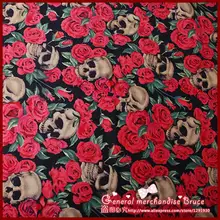 Топ моды! 1 шт./лот 50*140 см розы в ассортименте череп серии здоровой постельные принадлежности из хлопка ткань для шитья для рукоделия