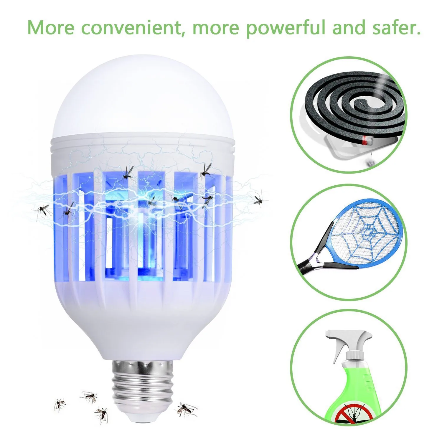 2PCS/Pack LED Anti-Mosquito Bulb 15W 1000LM 6500K Electronic Insect Fly Lure Kill Bulb Home Night Light Dropshipping July11