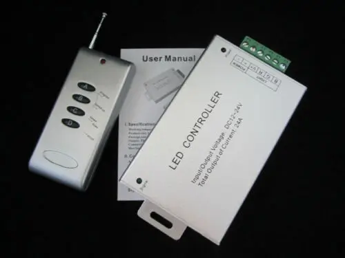 Wireless 12V 24V DC 24A 4Key IR Remote Controller Dimmer For RGB LED 
