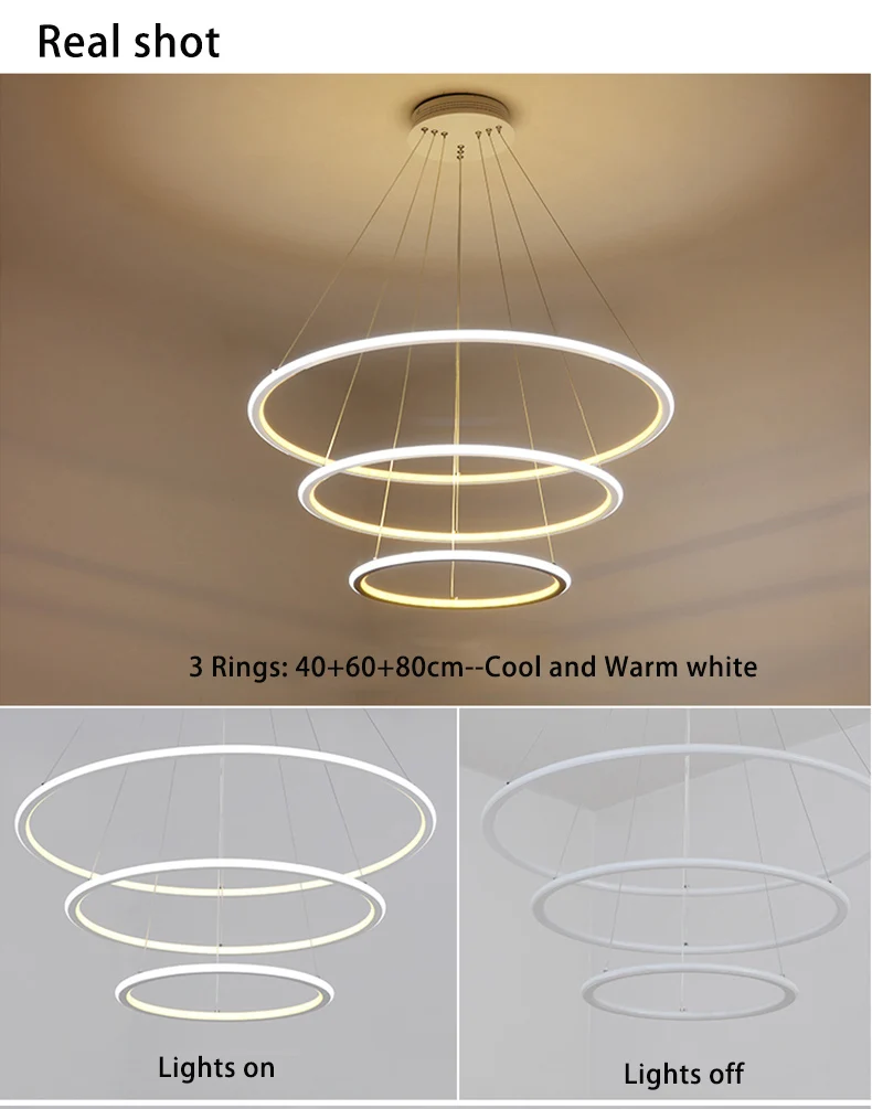 Современное светодиодное кольцо «подсвечник» Lustre Lighting с дистанционное управление алюминиевый светильник для столовой спальни Ресторан Avize светильники