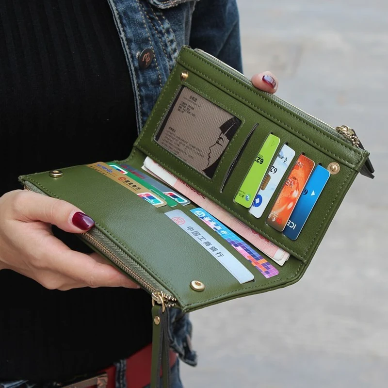 2017 Korea Style Fashion PU Leather Long Wallets Women Wallets Portable