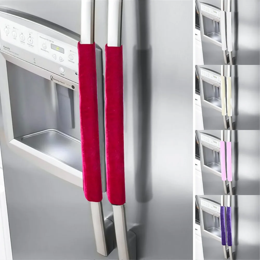 1 пара Pleuche ручки крышки духовка холодильник противоскользящая ручка крышки защитные перчатки удобные сенсорные 5 цветов