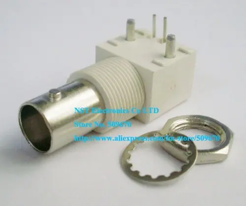

Free Shipping /25pcs/ New WHITE BNC RIGHT ANGLE PCB MOUNT JACK BNC FEMALE Connector Adapter
