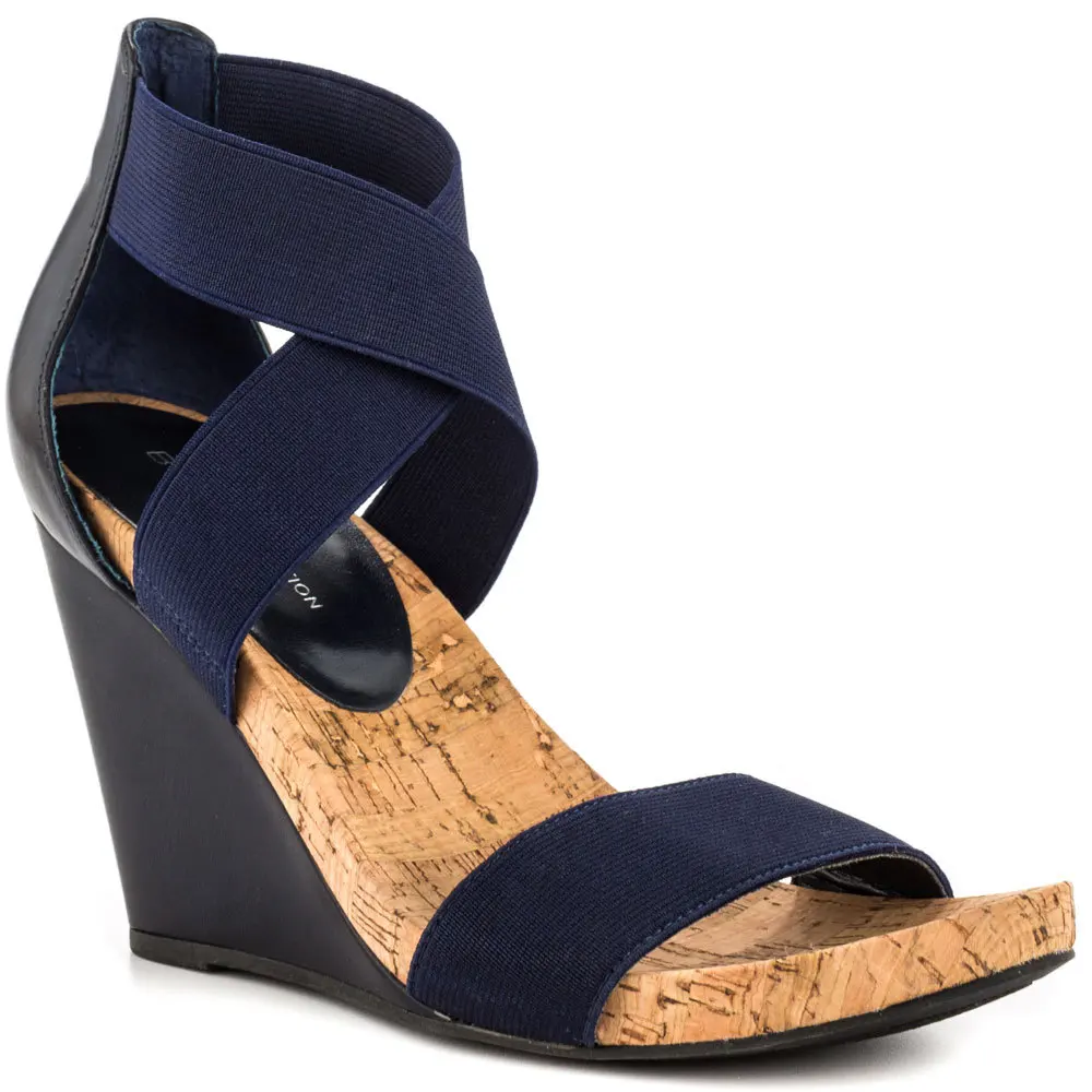 

Navy Blue Conmfortable Sandals Women Shoes Women Criss Cross Strap Wedges Sandal Open Toe Sapatos Femininos 2015 Made-to-order