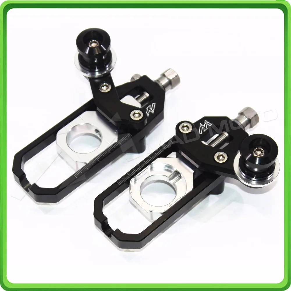 Motorcycle Chain Tensioner Adjuster with spool for KAWASAKI Ninja ZX6R ZX-6R 2005 2006 2007 2008 2009 2010 2011 2012 Black&Silver (9)