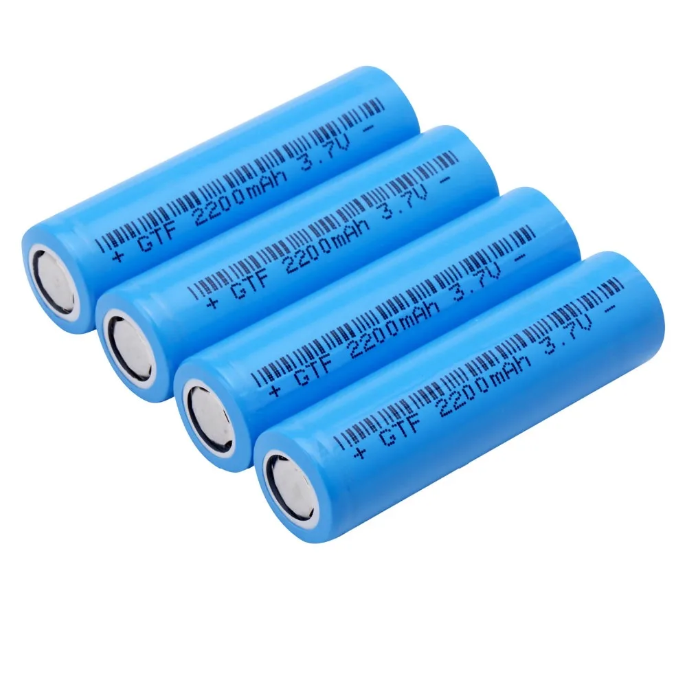 

GTF 3.7V 2200mAh Original 18650 rechargeable li-ion Battery For Flashlight electronic cigarette Power battery 2200mAH batteries
