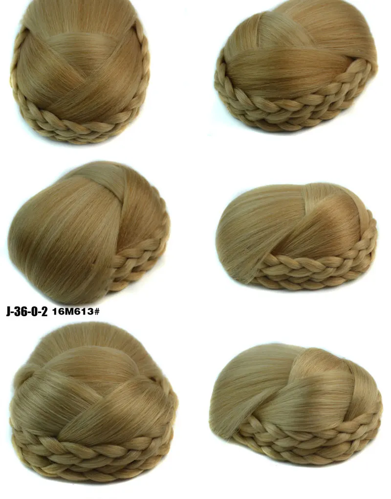 Jeedou синтетические волосы Updos плетеные шиньон многоярусные косы волосы булочка колодки черный цвет для элегантных невест женские шиньоны