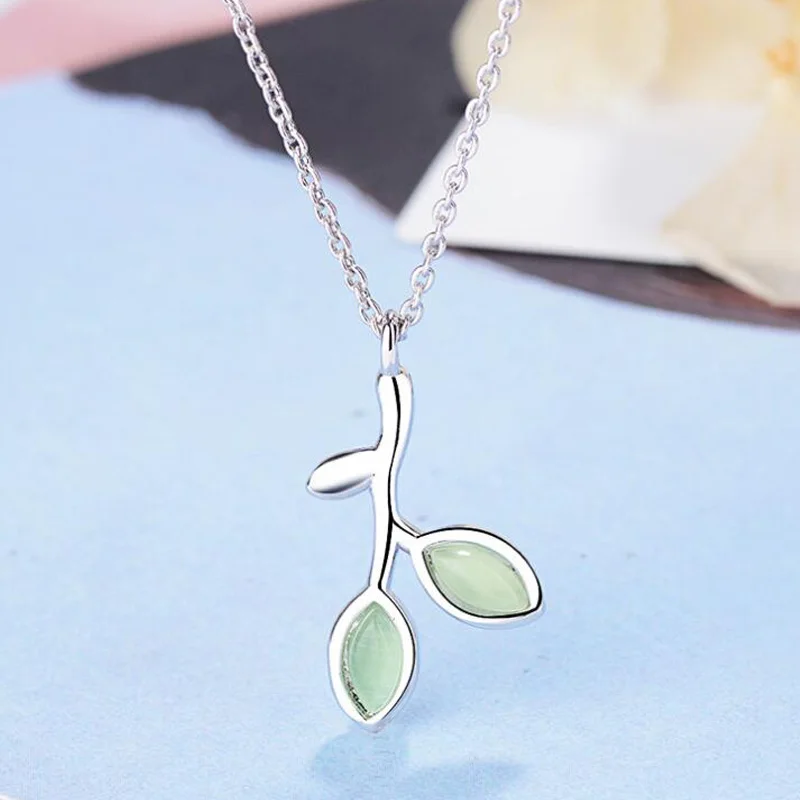 plant silver necklace jewelry  (7)