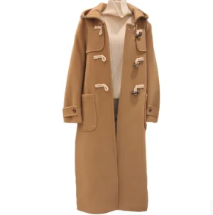 Специальное предложение Bayan Kaban пальто в классическом стиле длинное пальто ниже колена, свободная осенне-зимняя женская верхняя одежда с капюшоном и пряжкой - Цвет: camel