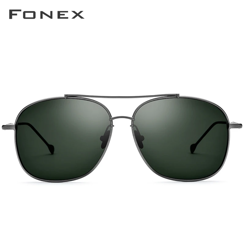 

FONEX Pure Titanium Polarized Sunglasses Men Square Sun Glasses for Men New High Quality Male Ultralight Shades Sunglass 896