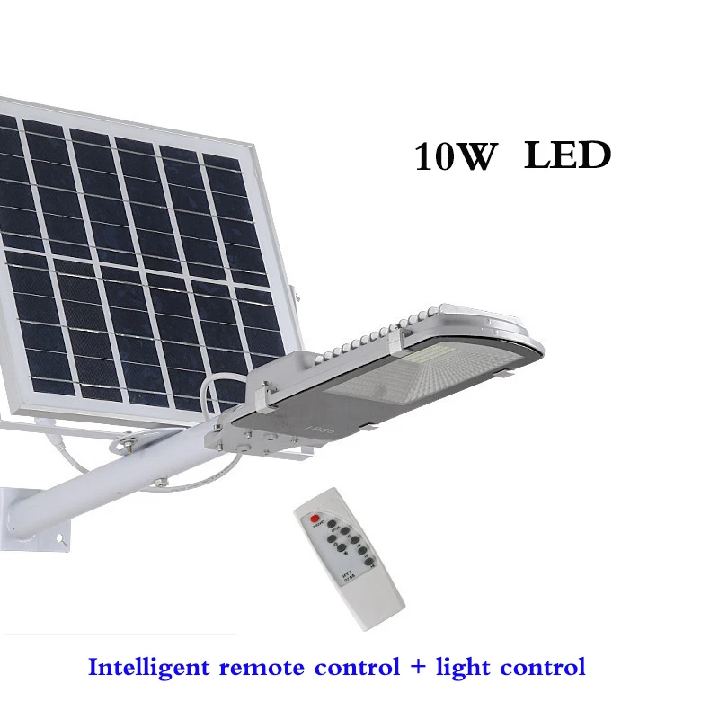 10 w solar street light outdoor waterdichte aluminium road verlichting intelligente lichtregeling afstandsbediening wandlamp met arm