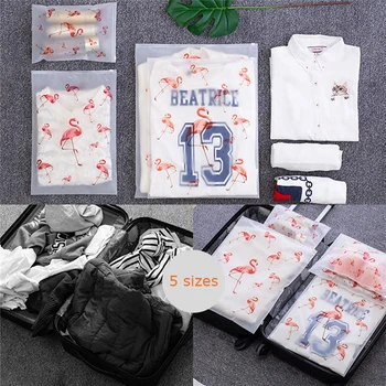 

Transparent Clothes Cosmetic Bag Flamingo Travel Makeup Case Zipper Bath Organizer Storage Pouch Toiletry Wash Beauty Box 5 size