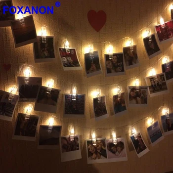 

USB/battery powered led photo clip fairy string light New Year christmas garland 10/20 led strip lighting party home decoration