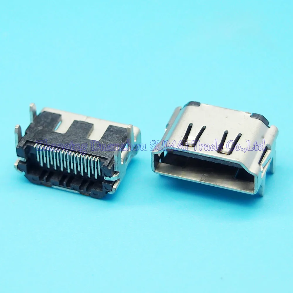 10 шт./лот 19Pin HDMI разъем HD короткий тип 180 градусов 4 фиксации стопы DIP|jack plug connector|jack in
