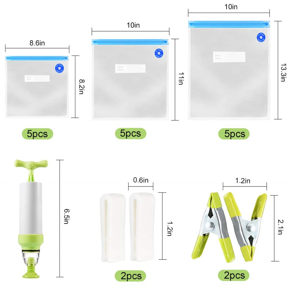 Manual Food Vacuum Bag Sealer Storage Bag Saving Space Seal Bags Pumping Vacuum Reusable Food Packages Kitchen Organizer