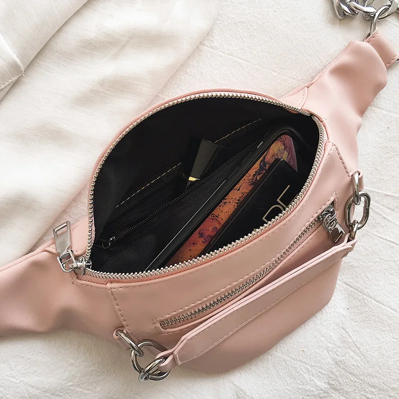 IDUNBAG поясная сумка женская розовая поясная сумка роскошная кожаная нагрудная сумка черный цвет новая мода высокое качество
