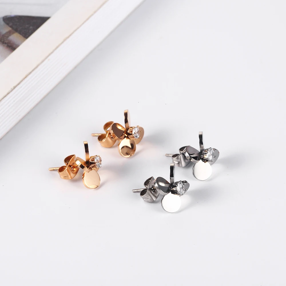 

OUFEI Stainless steel Jewelry Woman Vogue 2019 Rose gold Stud Earrings for women Fashion Jewelry Accessories Wholesale lots bulk