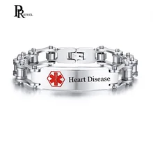 Мужские браслеты из нержавеющей стали с гравировкой и названием "болезни", браслет на запястье 8,26"