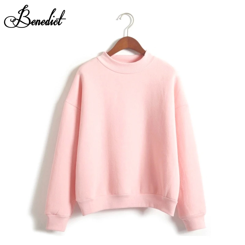 New arrival solid color women sweatshirt basic hoodies