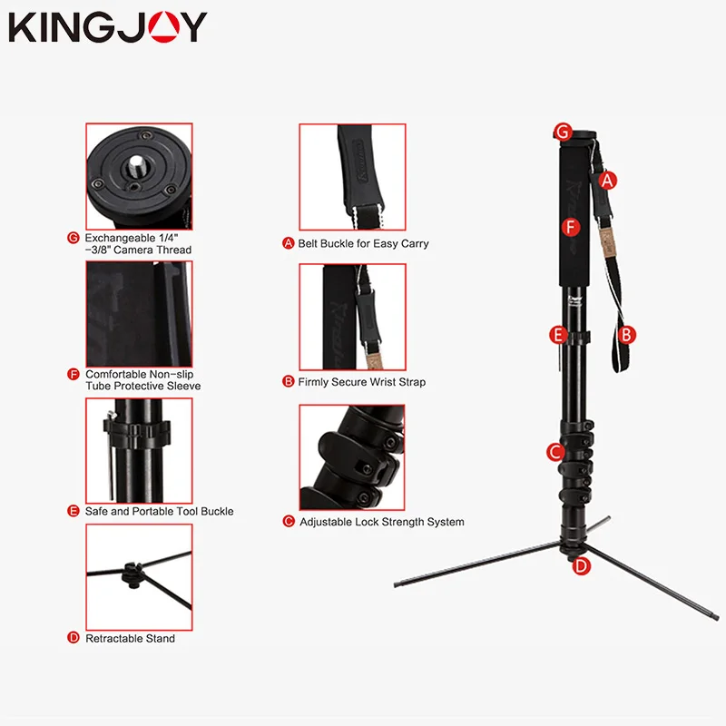 KINGJOY Officia MP408FL монопод для цифровой зеркальной камеры для всех моделей профессиональная камера штатив Стенд видео Para Movil гибкий трип Stativ