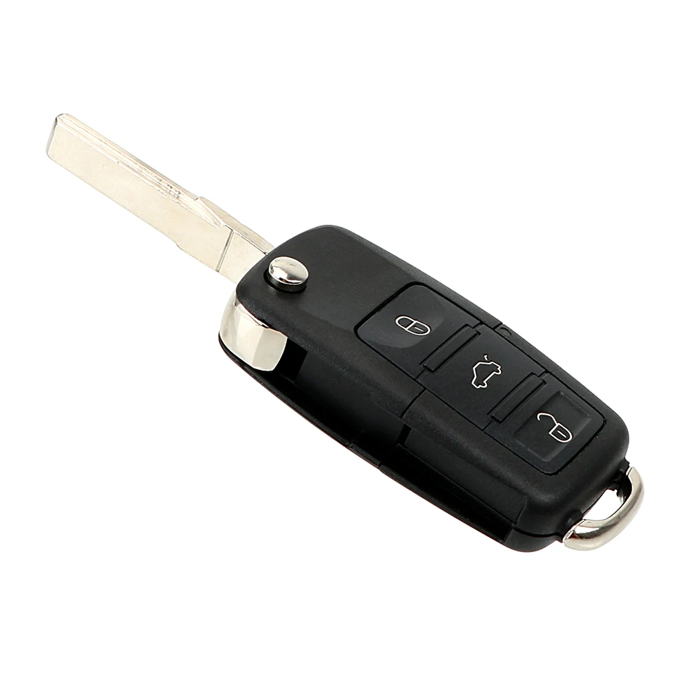 

LEEPEE Car Key Shell Car-styling 4 Button(3+1 Panic) Flip Folding Key Case FOB For Volkswagen VW Touareg Switchblade Remote