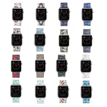 Flower Printed Silicone Strap for Apple Watch 38mm/40mm/42mm/44mm Sport Band for Iwatch Series 4 3 2 1 Smart Watch Wristband