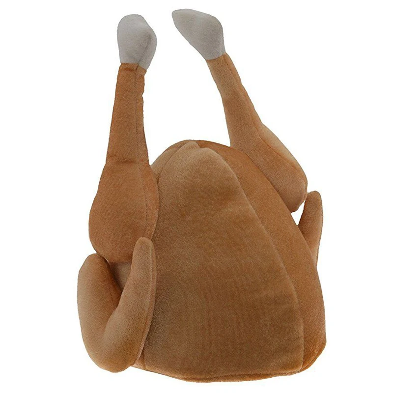 US STOCK ROASTED TURKEY HAT Thanksgiving Costume Roast Chicken Raw Poultry Bird Trot Chef