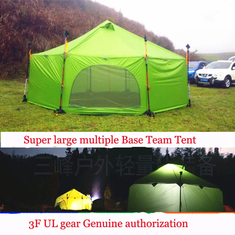 Best  3F UL Gear 8-12 person anti heavy rain wind proof faimly party base climbing hiking mountaineering 