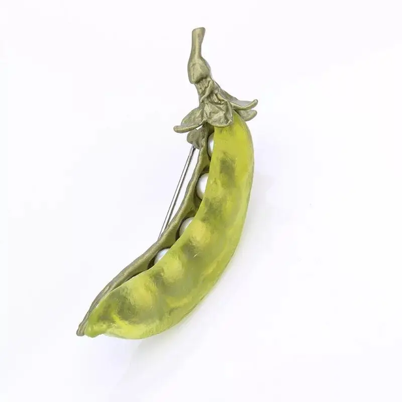 

Amybaby High Quality Gold Patinaed Over Bronze With freshwater Pearls Pea Pod Luxury Vintage Womens Brooch Jewelry