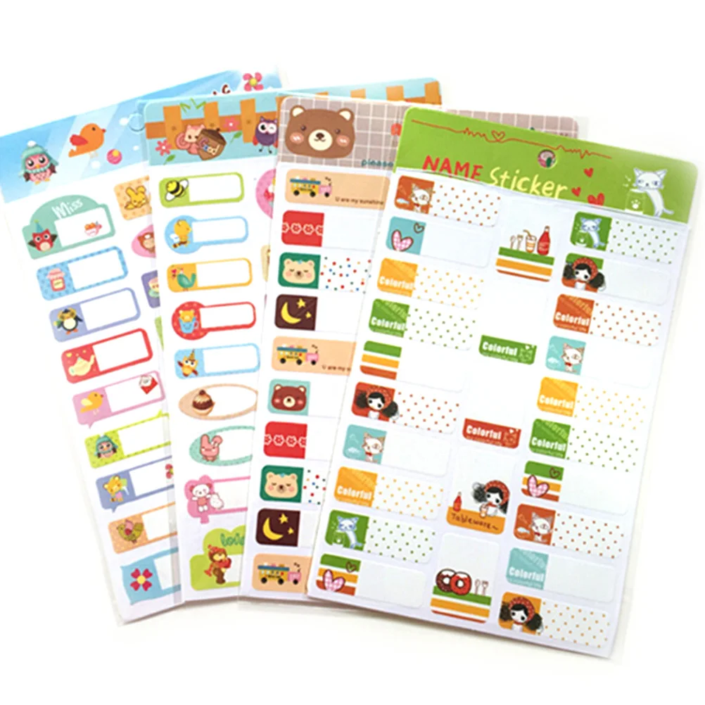 Cute Korean Cartoon Waterproof Name Pvc Sticker Student School