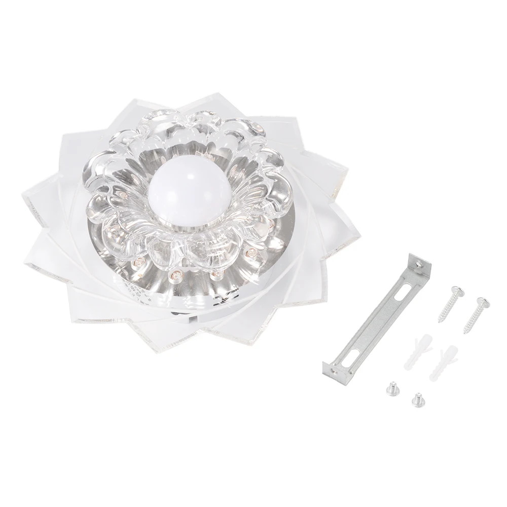 

5W Crystal Ceiling Lamp Light Main Warm Light Auxiliary Colorful Light Indoor Lighting 220V-240V Hall Corridor Bedroom LD982-SZ
