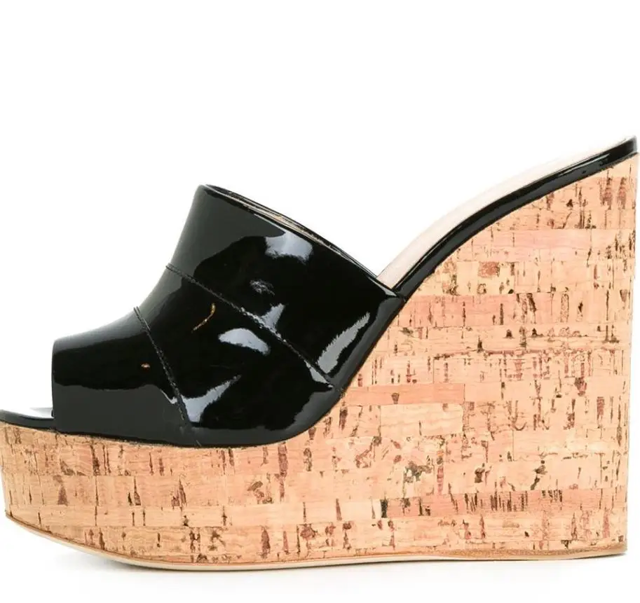 

Spring and Summer New Fashion Wooden Slope and Foreign Trade Big Code High-heeled Sandals