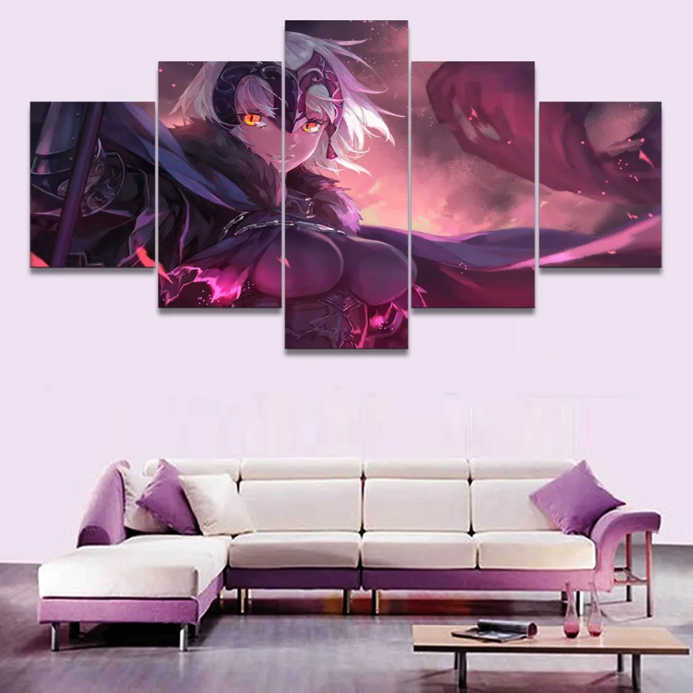 

Anime Avenger Fate Grand Order HD Print Canvas Printed Home 5 Pieces Print Poster Canvas Painting Wall Art Living Room Artwork