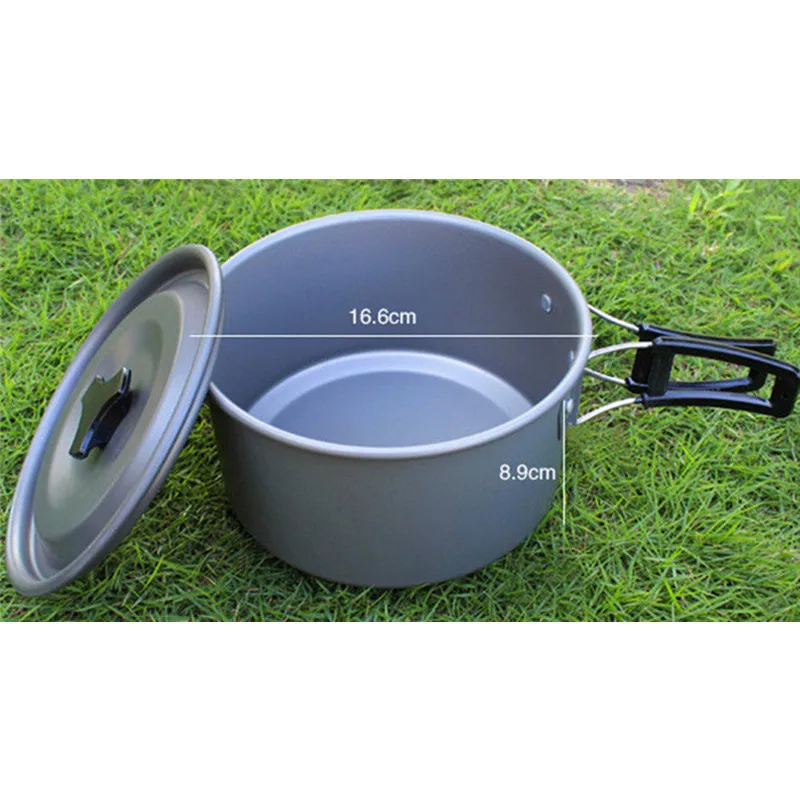 Utensilios de cocina de Camping al aire libre utensilios de cocina antiadherente Picnic Pot Pan Set vajilla para Trekking, senderismo, mochila equipo turístico