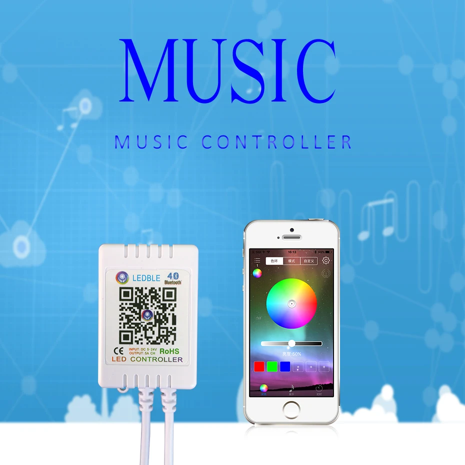 12V Bluetooth RGB LED Controller For Led Strip Remote Control Music LED Controller For RGB LED Strip Light Dimmer Controller     (2)