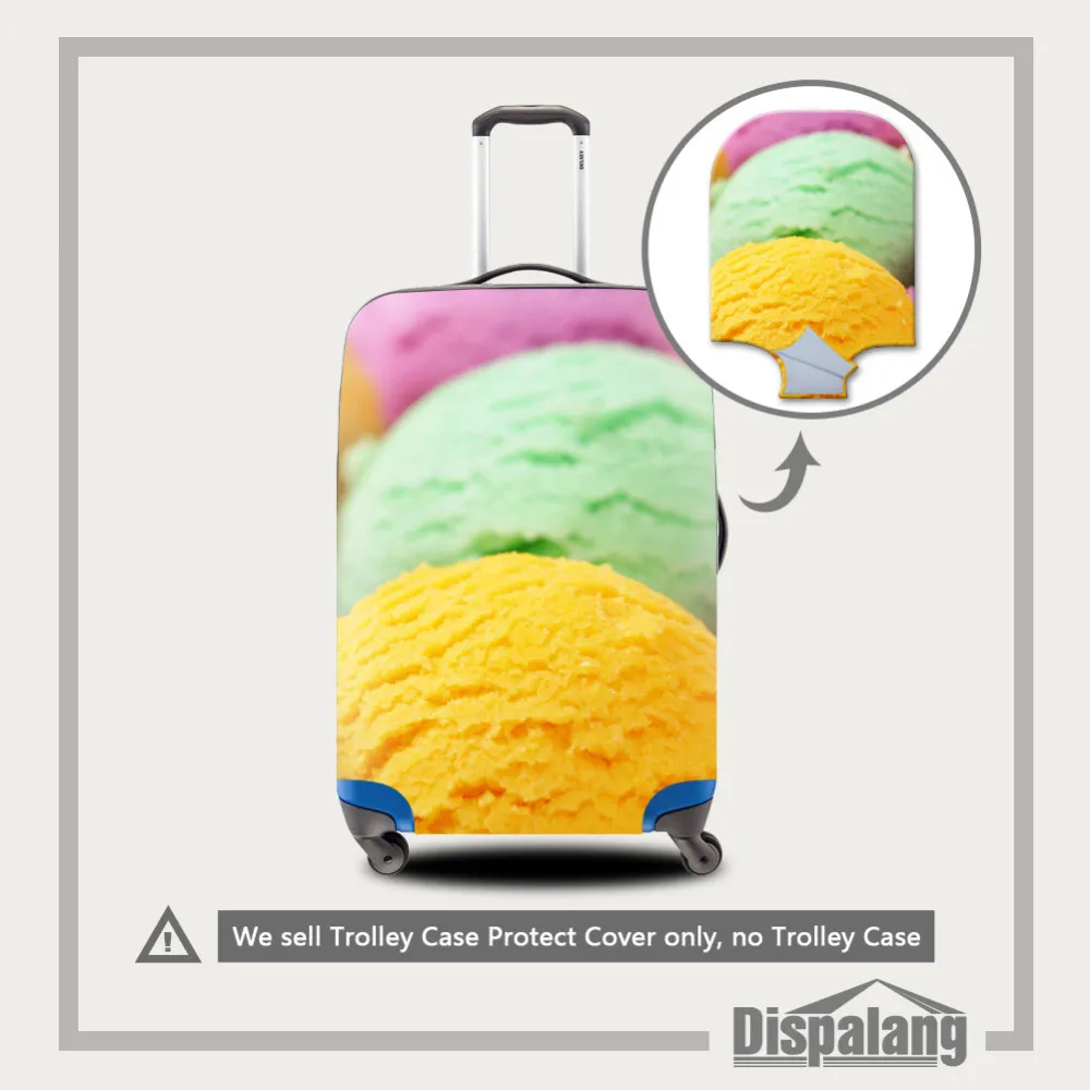 Dispalang 3D мороженое печати Чемодан защитный Пылезащитный чехол эластичный стрейч дорожного чемодана крышка применить к 18-30 дюймов тележка