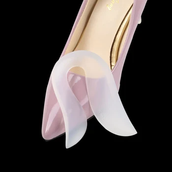 

250PAIRS/ LOT Silicone Gel U Type Insoles Non-slip Cushions Rear Stable Heel Insole Relieve Pain Heel Pad Women Men Shoe Sole