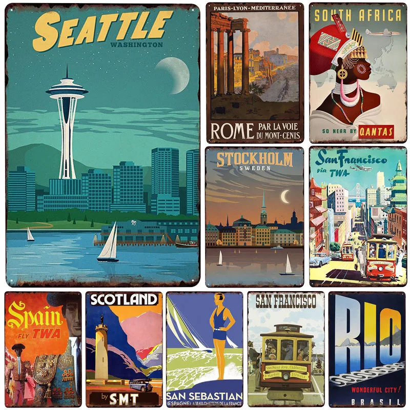 

New Seattle City Metal Vintage Metal Signs Home Decor Vintage Tin Signs Pub Home Decorative Plates Metal Sign Wall Plaque Metal