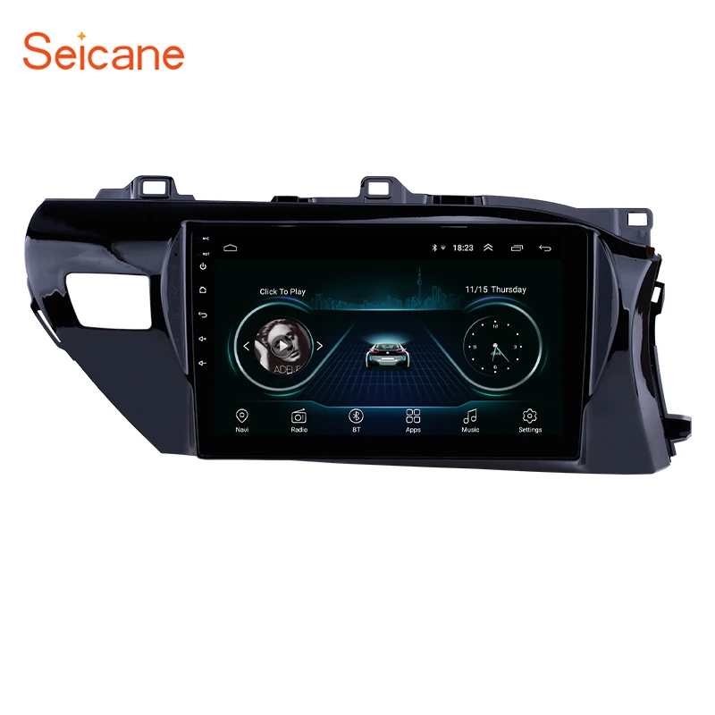 

Seicane 10.1 inch Android 8.1 Car GPS Navigation Radio for Toyota Hilux Right Hand Drive 2016 2017 2018 Head unit Mirror Link 3G