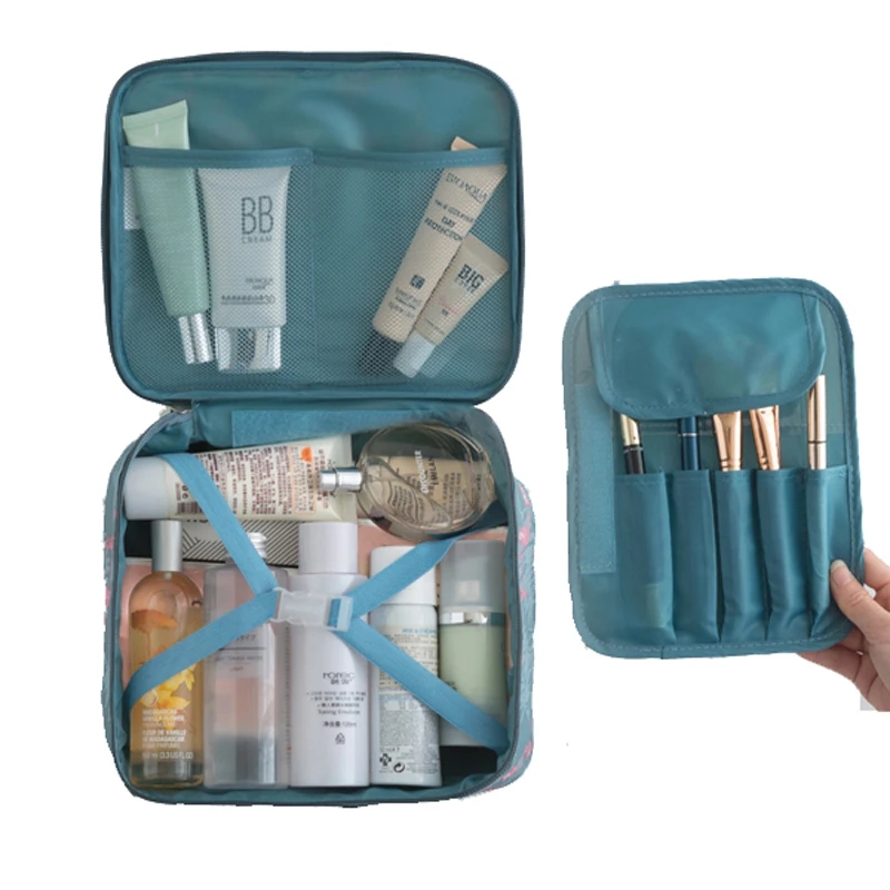 

New Wave Point Portable Double-deck Travel Toiletry Beauty Cosmetic Bag Makeup Case Organizer Handbag cosmetic bag for cosmetics