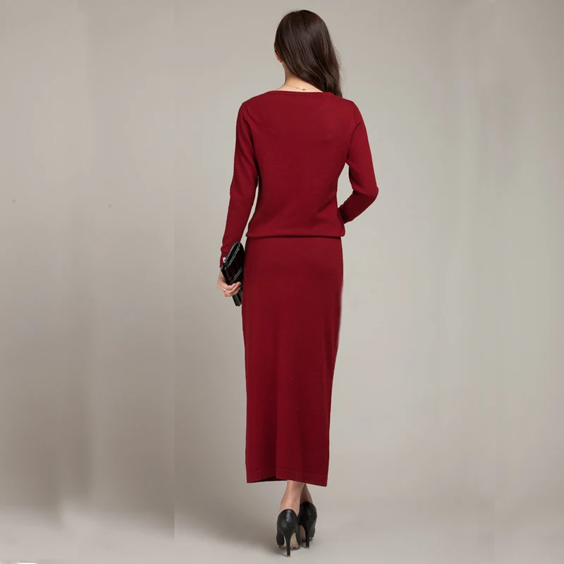 Empfohlen c6MFT 2018 New Spring and Autumn Female Round neck Floor length Cashmere Sweater One piece Dress Casual Solid Knitting Women Dress Empfohlen c6MFT 2018 New Spring and Autumn Female Round neck Floor length Cashmere Sweater One piece Dress Casual Solid Knitting Women Dress