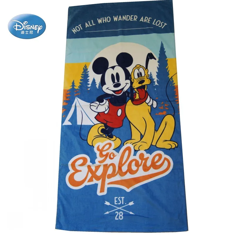 Пляжное полотенце Disney Mickey Mouse и Pluto 100% хлопок для мальчиков девочек детское летнее