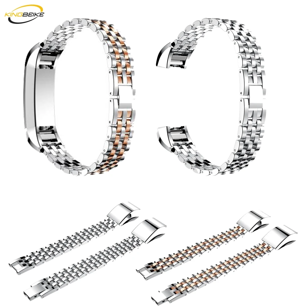 

KINGBEIKE Fashionable Stainless Steel Watchbands For Fitbit Alta Watch Band Replacement Metal Band Smart Watches Wrist Strap