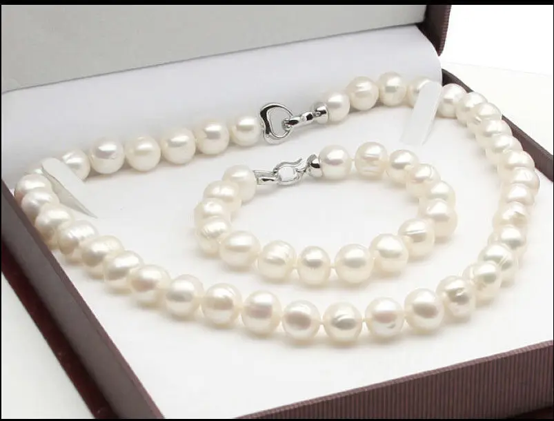 

Free Shipping >>new hot NATURAL 10-11MM SOUTH SEA WHITE PEARL NECKLACE BRACELET AAA