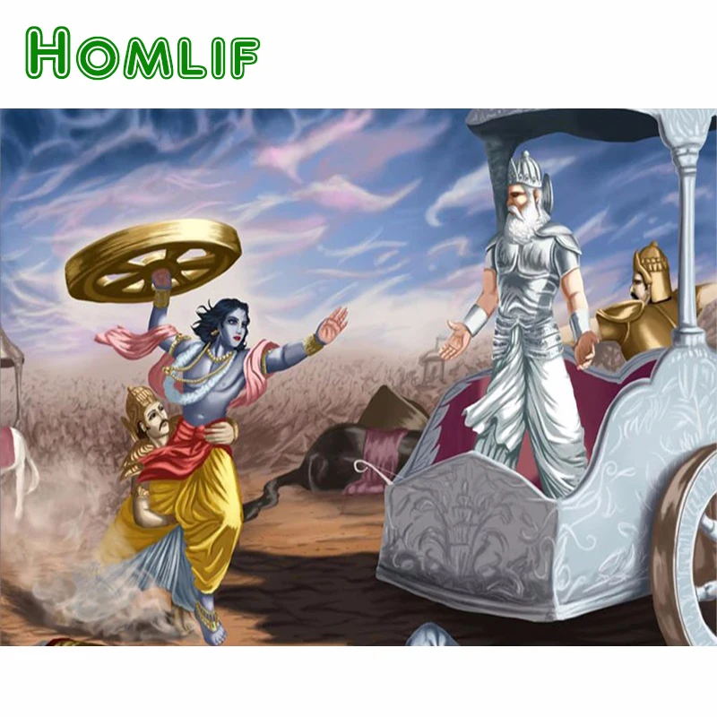 HOMLIF 5D алмазная вышивка религия Кришна Бог мозаика картина сделай сам живопись