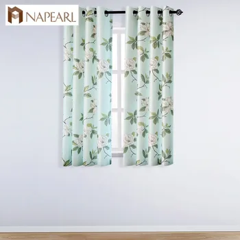 

NAPEARL Elegant Modern Floral Pastoral Window Shading Curtain for Living Room Home Textiles Treatment Decor Bedroom Short Drapes