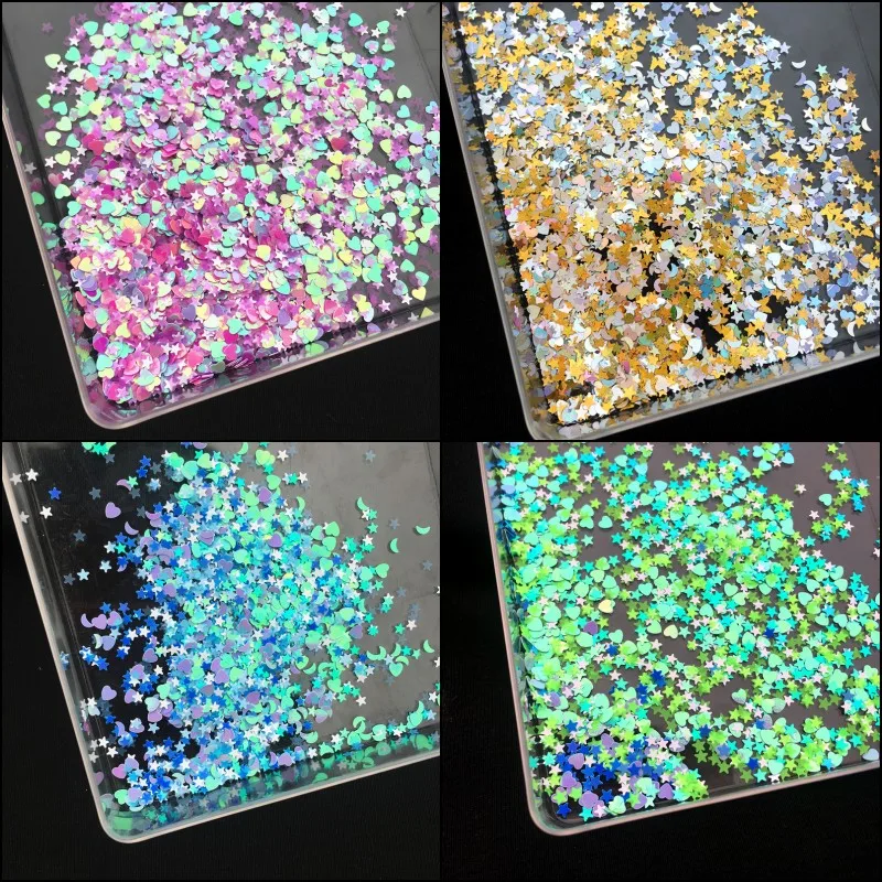 

Ultrathin 3mm Star Heart Moon Sequins Nail Art Glitter Mini Paillettes Eo-Friendly PET Sequin Nails Decoration Manicure Material