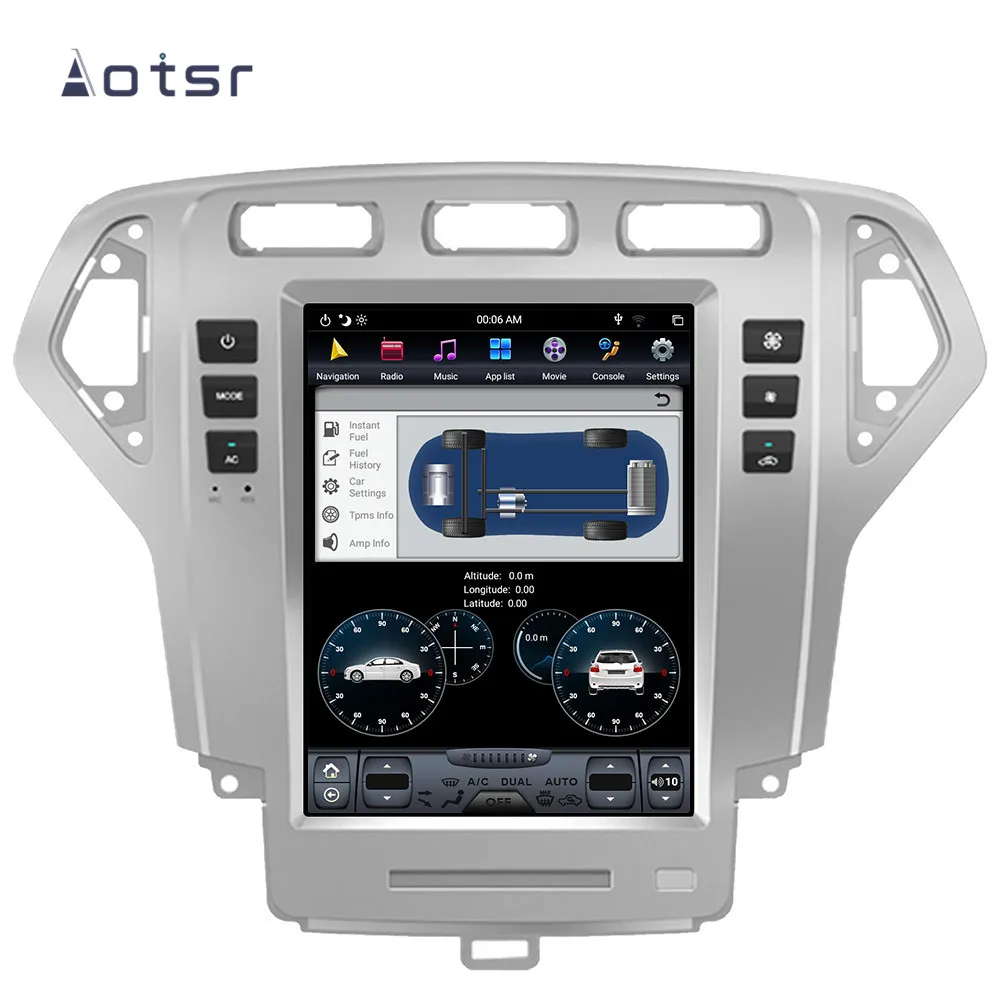 Discount Android 8.1 4GB RAM Tesla style DVD multimedia player GPS navigation for Ford Mondeo MK4 2007-2010 Auto stereo player Head unit 2