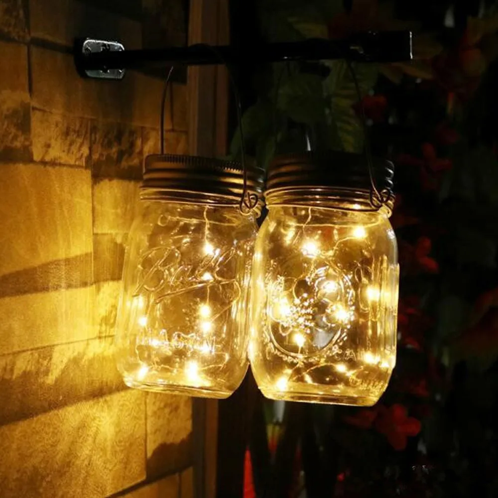 Светодиодный светильник-гирлянда на солнечных батареях для Mason Jar с крышкой, изменяющий цвет, для сада, водонепроницаемый, рождественские украшения гирлянды# tx45
